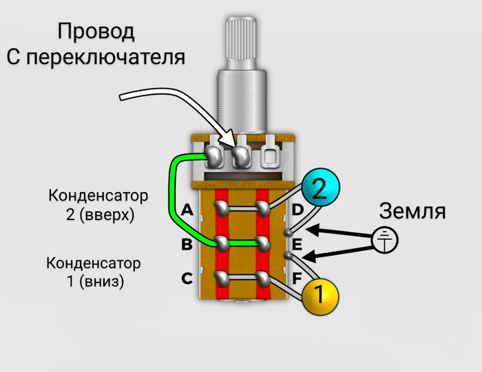 Гитарный мод две громкости на одном потенциометре push-pull
