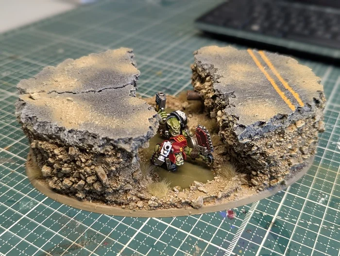 An intermediate result is also a result - My, Painting, Painting miniatures, Warhammer, Orcs, Warhammer 40k, Stand, Diorama