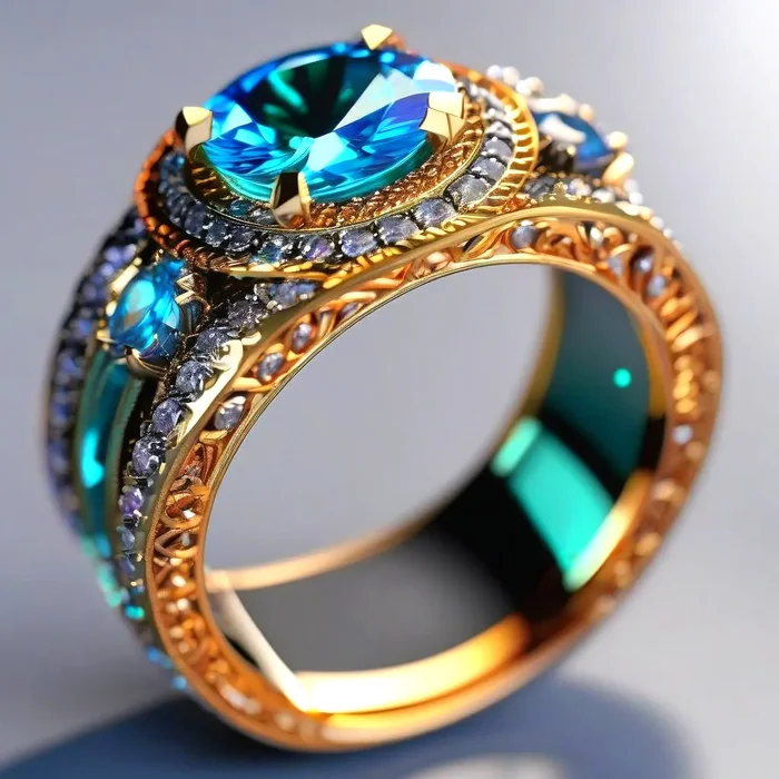 Precious rings - My, Art, Neural network art, Artificial Intelligence, 3D, Neural Networks, Generated, Stable diffusion, Ring, Gems, Jewelry, Jewelry, Decoration, Fantasy, Ring, Longpost