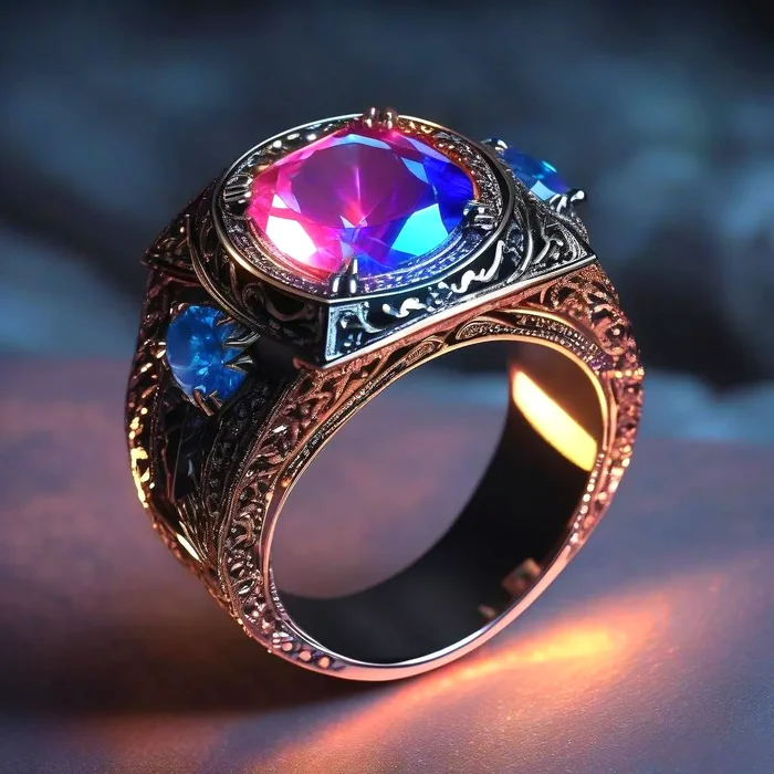 Precious rings - My, Art, Neural network art, Artificial Intelligence, 3D, Neural Networks, Generated, Stable diffusion, Ring, Gems, Jewelry, Jewelry, Decoration, Fantasy, Ring, Longpost