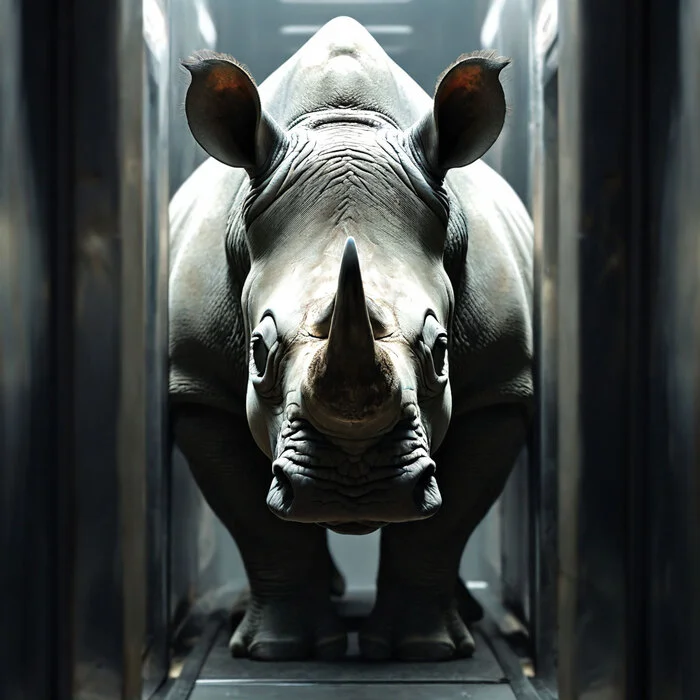 Keep scrolling - My, Elevator, Rhinoceros, Posts on Peekaboo