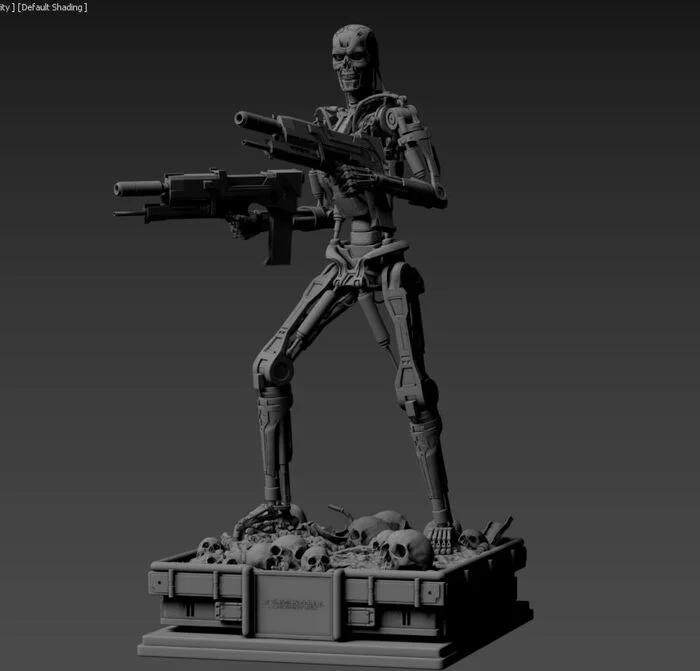 Terminator T-800 Endoskeleton 3D print model #4 - Моё, Терминатор, 3D печать, 3D моделирование, 3D принтер, Моделизм, Масштабная модель, Покраска миниатюр, Длиннопост