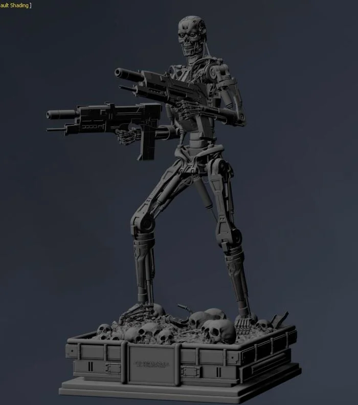 Terminator T-800 Endoskeleton 3D print model #4 - Моё, Терминатор, 3D печать, 3D моделирование, 3D принтер, Моделизм, Масштабная модель, Покраска миниатюр, Длиннопост