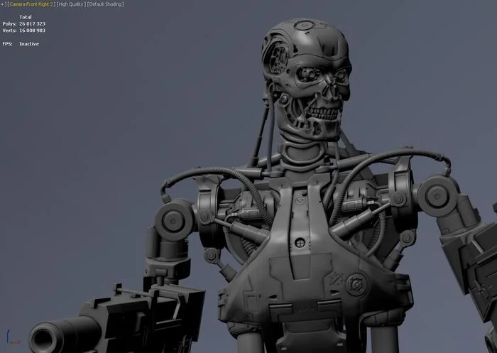 Terminator T-800 Endoskeleton 3D print model #4 - Моё, Терминатор, 3D печать, 3D моделирование, 3D принтер, Моделизм, Масштабная модель, Покраска миниатюр, Длиннопост