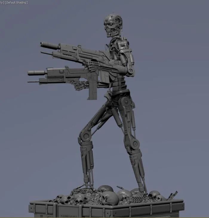 Terminator T-800 Endoskeleton 3D print model #4 - Моё, Терминатор, 3D печать, 3D моделирование, 3D принтер, Моделизм, Масштабная модель, Покраска миниатюр, Длиннопост