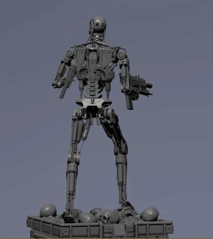 Terminator T-800 Endoskeleton 3D print model #4 - Моё, Терминатор, 3D печать, 3D моделирование, 3D принтер, Моделизм, Масштабная модель, Покраска миниатюр, Длиннопост