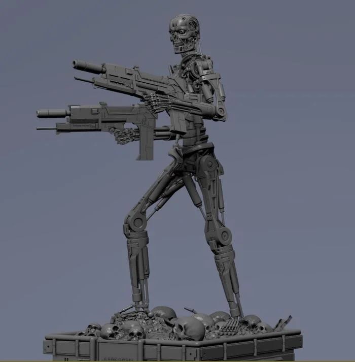 Terminator T-800 Endoskeleton 3D print model #4 - Моё, Терминатор, 3D печать, 3D моделирование, 3D принтер, Моделизм, Масштабная модель, Покраска миниатюр, Длиннопост