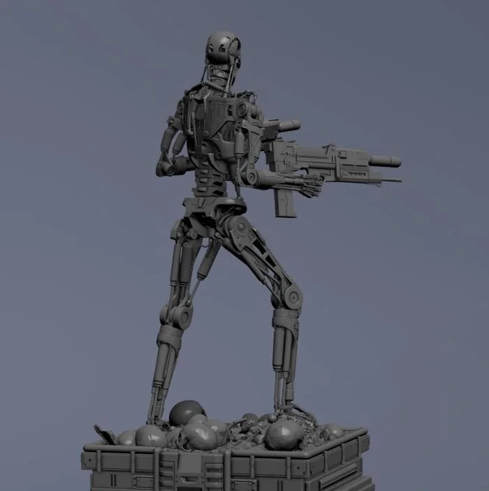 Terminator T-800 Endoskeleton 3D print model #4 - Моё, Терминатор, 3D печать, 3D моделирование, 3D принтер, Моделизм, Масштабная модель, Покраска миниатюр, Длиннопост