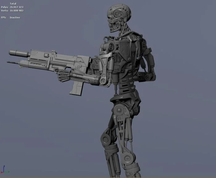 Terminator T-800 Endoskeleton 3D print model #4 - Моё, Терминатор, 3D печать, 3D моделирование, 3D принтер, Моделизм, Масштабная модель, Покраска миниатюр, Длиннопост