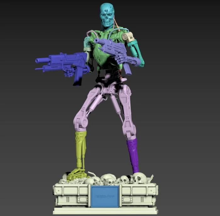 Terminator T-800 Endoskeleton 3D print model #4 - Моё, Терминатор, 3D печать, 3D моделирование, 3D принтер, Моделизм, Масштабная модель, Покраска миниатюр, Длиннопост