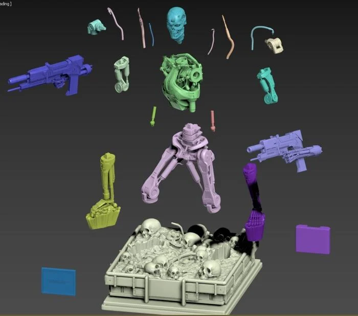 Terminator T-800 Endoskeleton 3D print model #4 - Моё, Терминатор, 3D печать, 3D моделирование, 3D принтер, Моделизм, Масштабная модель, Покраска миниатюр, Длиннопост