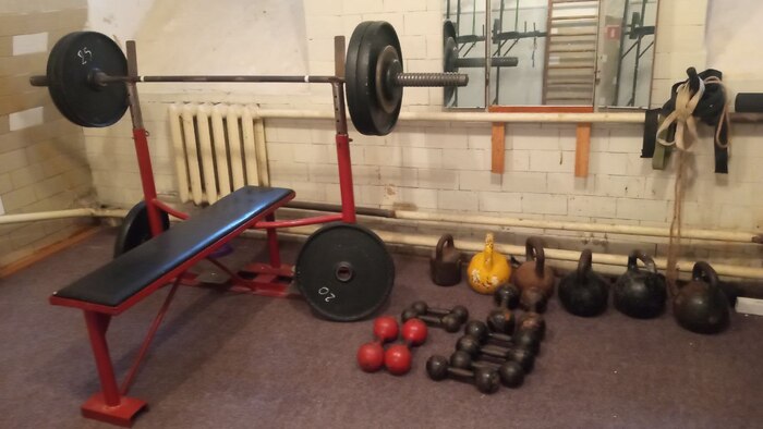 Собственно мой мини-спортзал с парой гантель, блинов и турником с брусьями за кадром