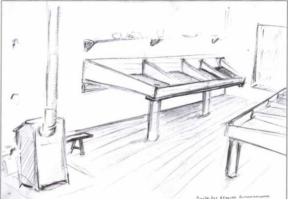 Внутренний вид барака.