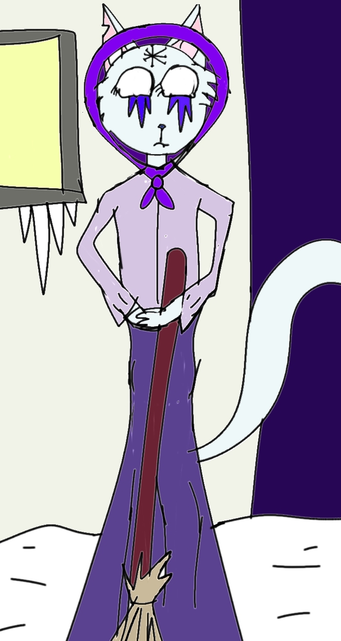 В последнее время вместо "Доктора Бартека" "тащусь" от чешского фольклора - Клеканице, Скрабиножки и Немодленки. Ну и от этой дамы. Держите кошачью версию.