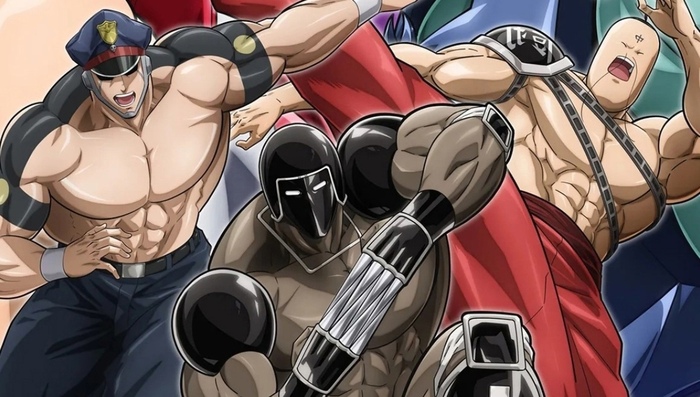 Отрывок постера аниме "Человек-мускул"