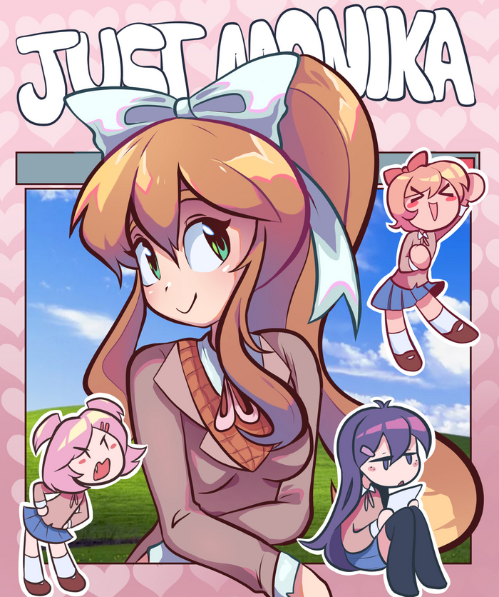 Just Monika , Doki Doki Literature Club, Yuri DDLC, Sayori, Natsuki, Monika (Doki Doki), Just monika