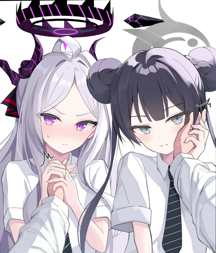   (   ) , Anime Art, Blue Archive, Sorasaki Hina, Kisaki, Loli, ,   