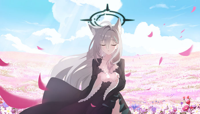      , Anime Art, Blue Archive, Shiroko Terror, Animal Ears, 