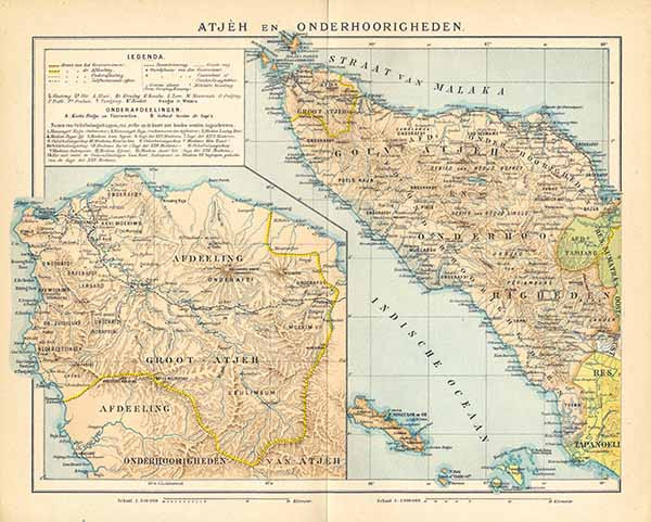 Султанат Ачех, карта ХIХ в.