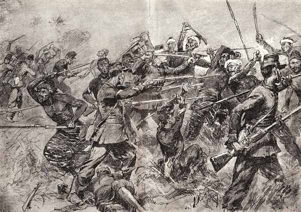 Этим голландским солдатам не повезло: они не успели встретить атаку сомкнутым строем и отбиваются поодиночке. Исход подобного противостояния европейских новобранцев и искусных традиционных воинов предсказуем заранее...