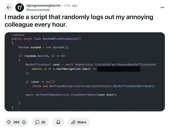 Vengeful sabotage script - Situation, Revenge, Sabotage, Encoders, Network, Reddit (link)