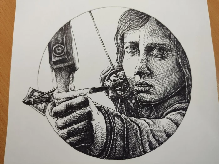 Inktober 2024! 12 - Remote - Моё, Inktober, Тушь, Графика, Рисунок, Акварель, Длиннопост