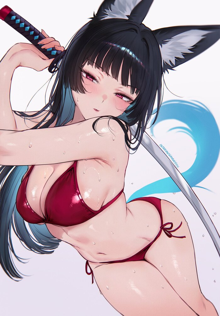  Anime Art, , Hoshimi Miyabi (zzz), Zenless Zone Zero, Qiandaiyiyu, Animal Ears, , 