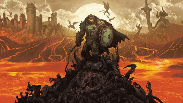 Новые арты к «DOOM: The Dark Ages» в 4K - Компьютерные игры, Doom, Обои на рабочий стол, Разрешение 4К, Длиннопост, Doom: The Dark Ages