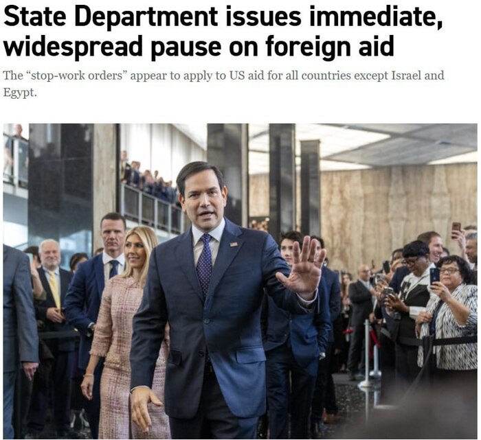 США прекращают работу по оказанию иностранной помощи после того, как Трамп распорядился провести проверку