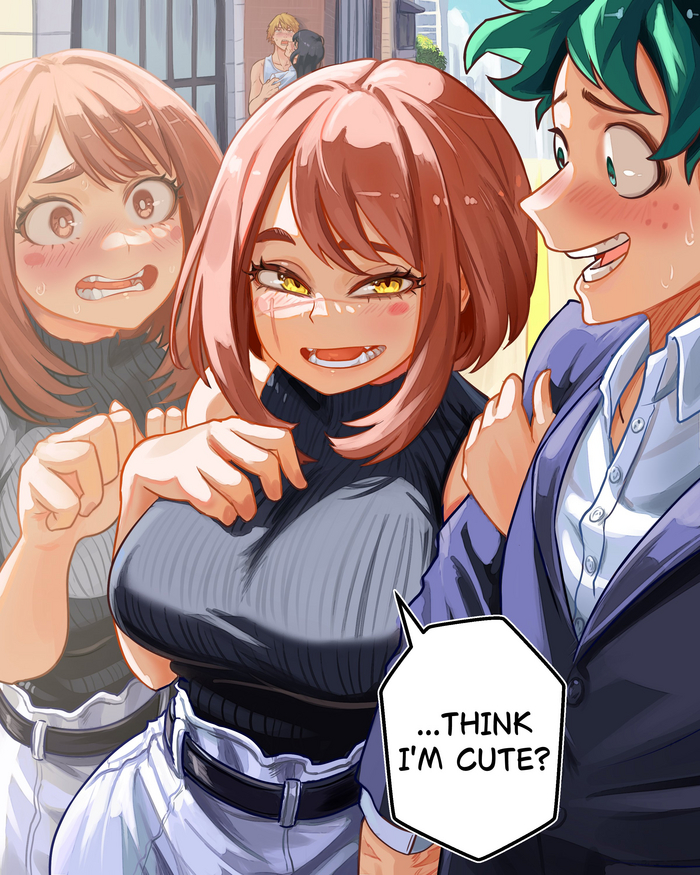    Anime Art, , Boku no Hero Academia, Chainsaw Man, Toga Himiko, Uraraka Ochako, Midoriya izuku, Asa Mitaka, Yoru, Denji