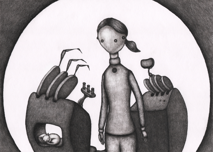 Маленький кот спит