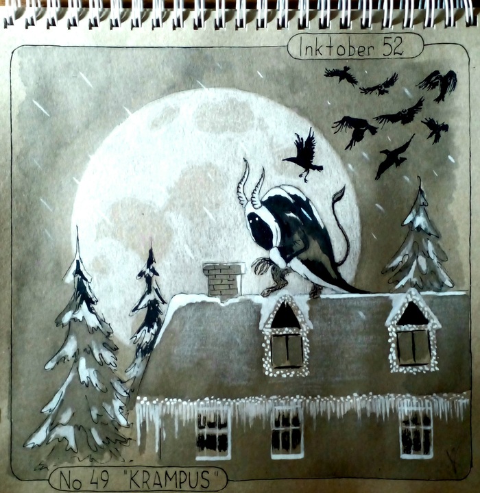 Inktober 52. Week 49 "KRAMPUS" Inktober, , , , 