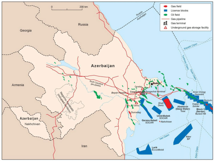 Месторождения нефти и газа в Азербайджане