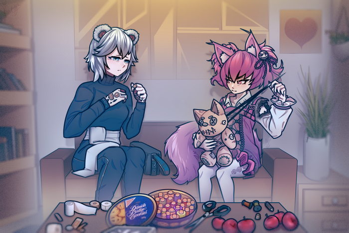     Arknights, Animal Ears, Anime Art, Misha (Arknights), , Shamare, Game Art, Telegram ()