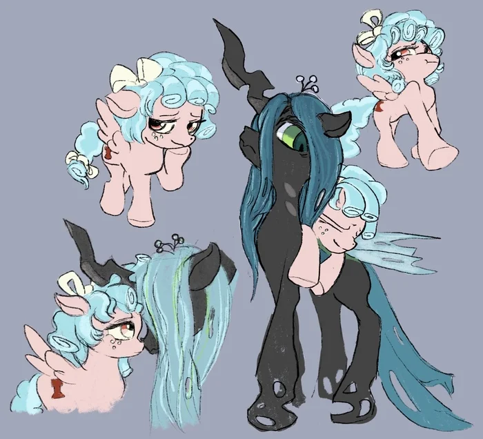 The Schemer and the Queen - My little pony, Art, Queen chrysalis, Cozy glow