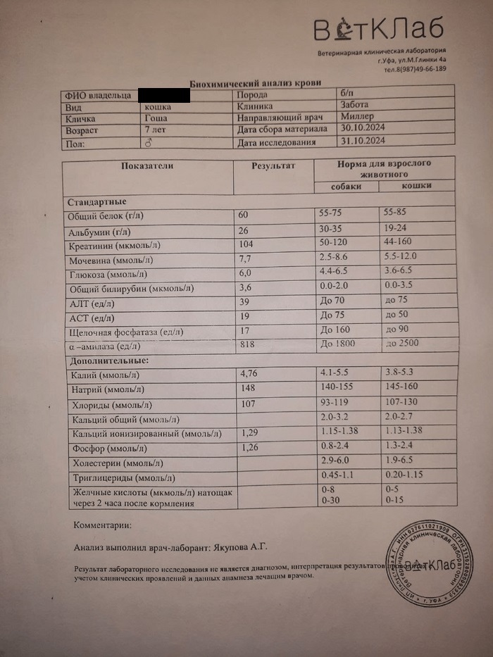 Биохим анализ крови