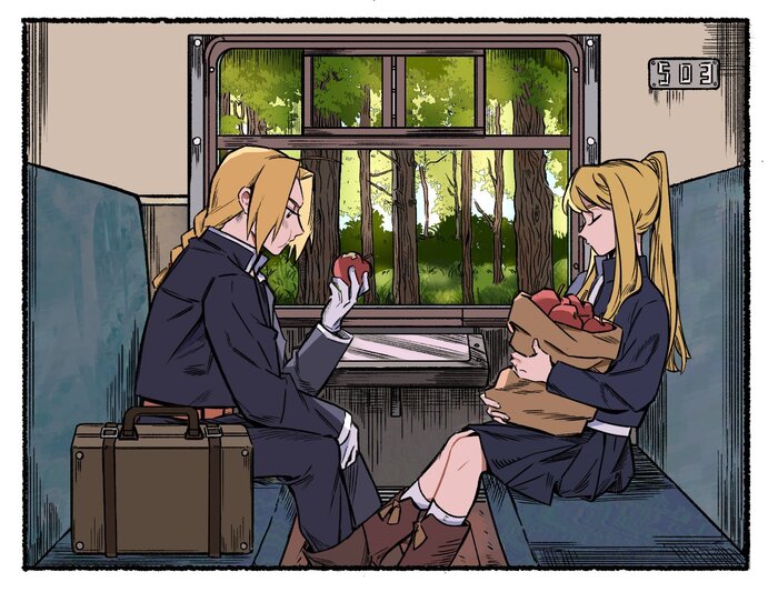 - , Anime Art, Edward Elric, Winry Rockbell, Fullmetal Alchemist, 