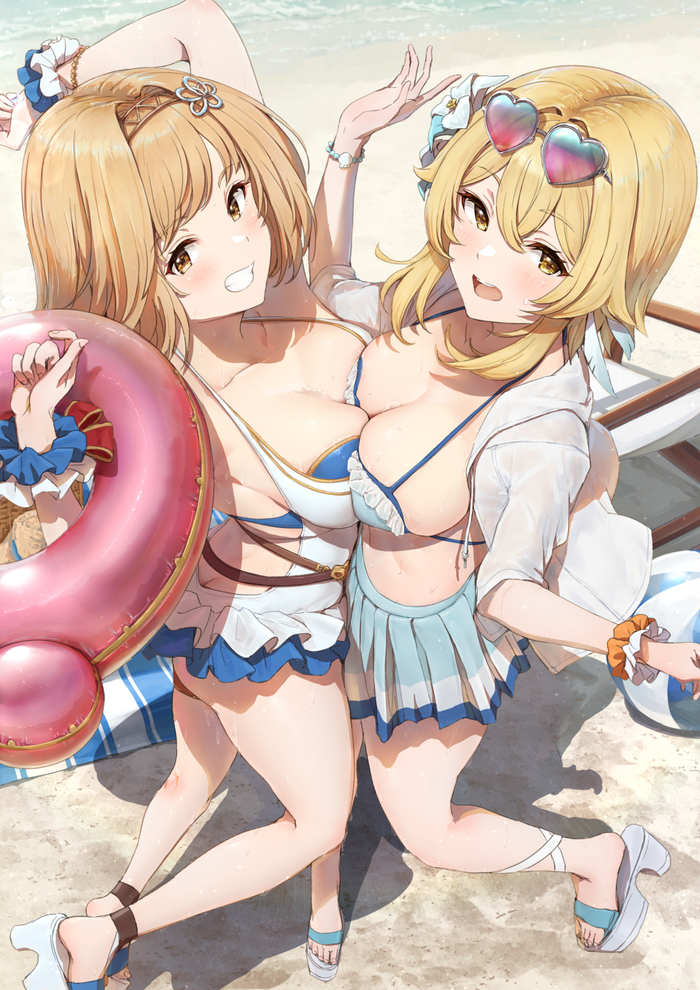 ,   , Anime Art, Lumine (Genshin Impact), Djeeta, Genshin Impact, Granblue Fantasy, , 
