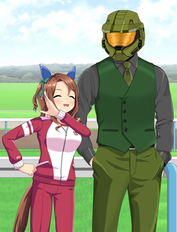 King Halo   ... , Anime Art, Uma Musume Pretty Derby, Animal Ears, , Master Chief, Halo, ,  , King Halo