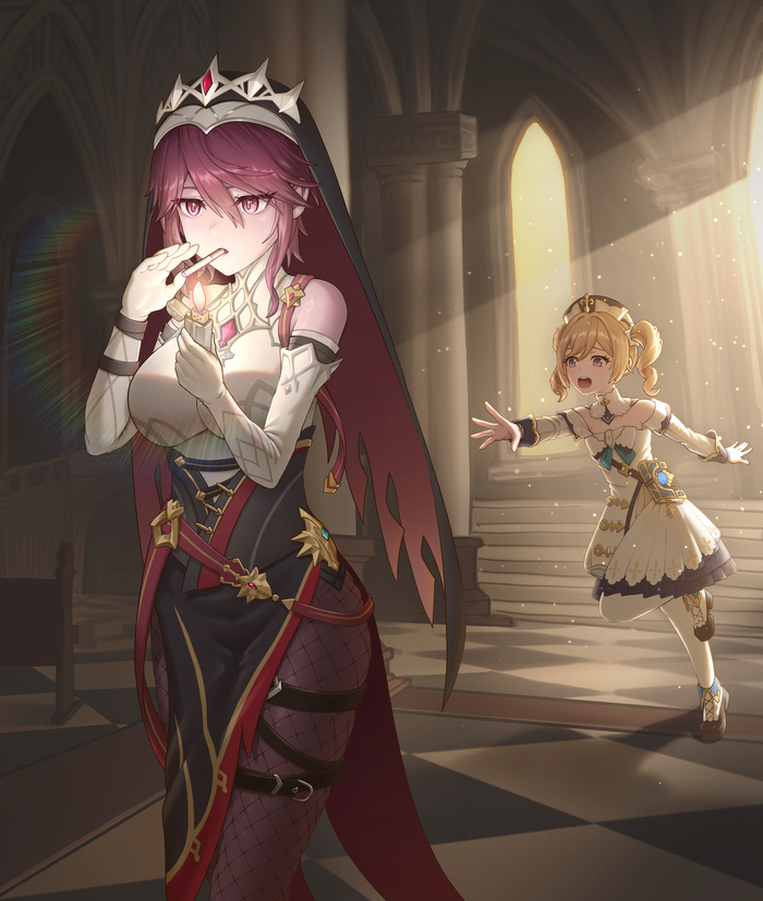     , Anime Art, Rosaria (Genshin Impact), Barbara (Genshin Impact), Genshin Impact