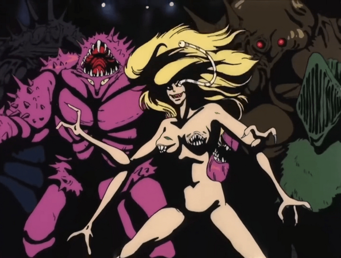 Неудачный fusion в Devilman выглядит так. Кстати, даже грудь с челюстями Канэко одолжит для Digital Devil Saga