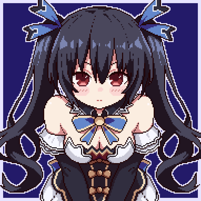 CPU's & IF Anime Art, Hyperdimension Neptunia, Neptunia, Neptune, Purple Heart, Noire (Black Heart), Black Heart, Vert, Green Heart, Blanc, White Heart, If, Pixel Art, 