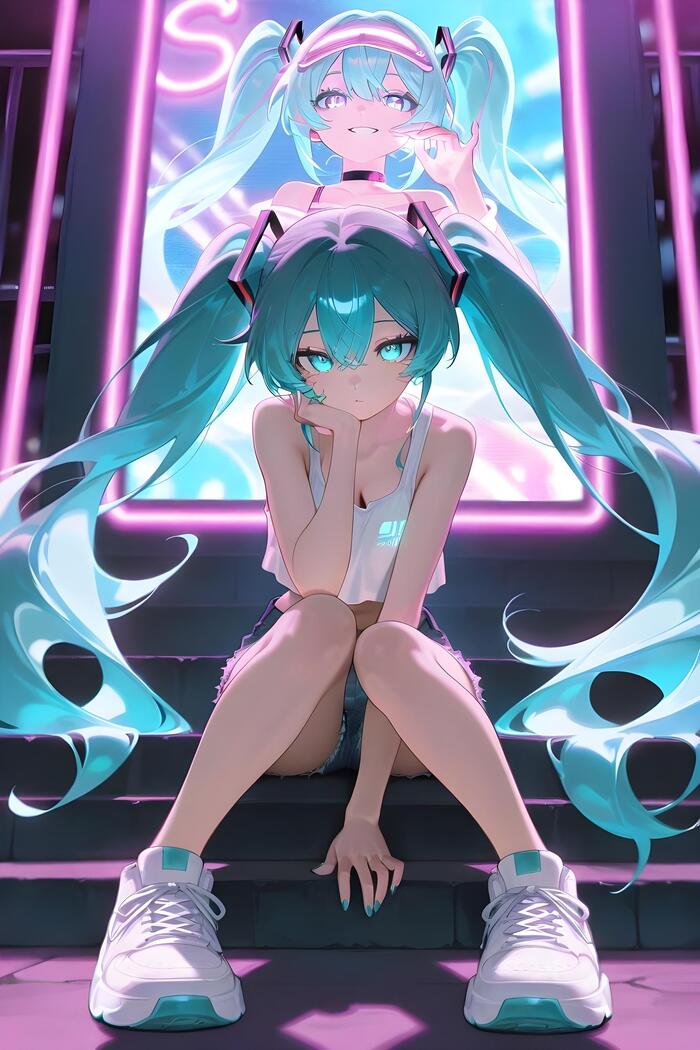      ,  , Anime Art, Hatsune Miku, Flux,   , 