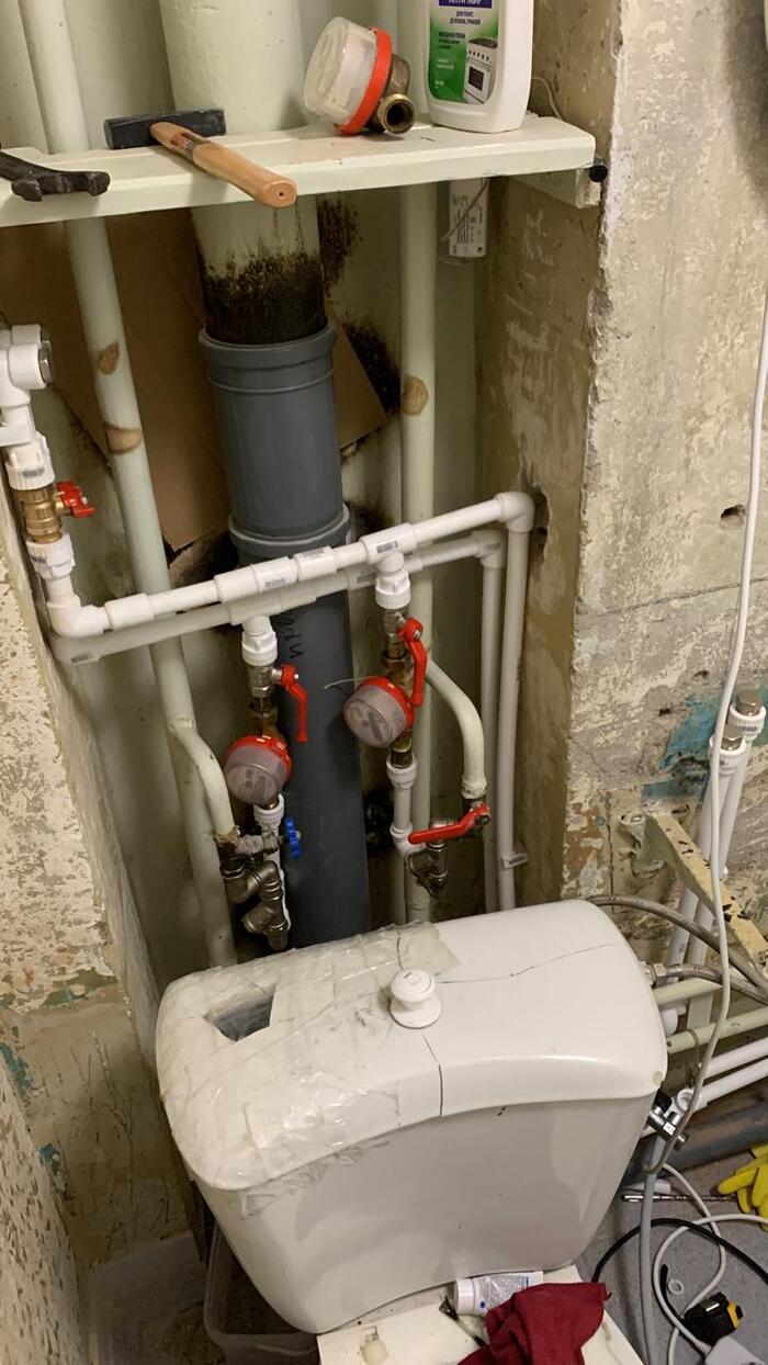 Как соединил трубы.