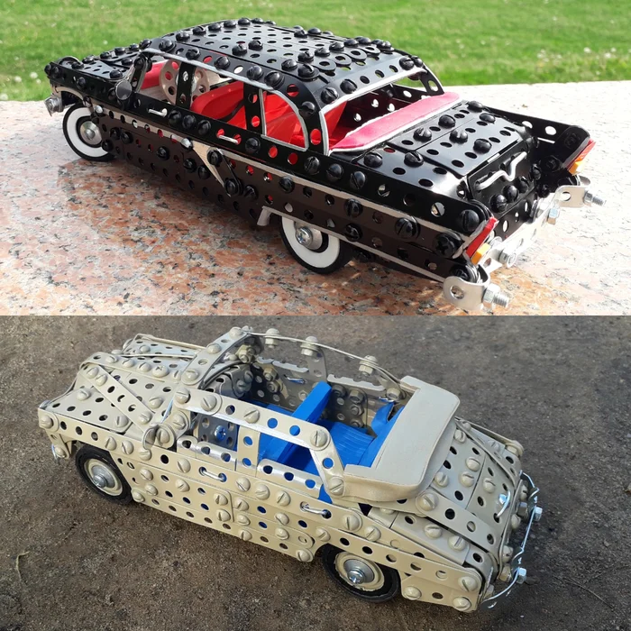 GAZ-13, GAZ-M20B made of metal construction kit, wire, rubber and cardboard - My, Gas, Gaz-13 Chaika, Gaz M-20 Pobeda, Cabriolet, Limousine, Modeling, Retro car