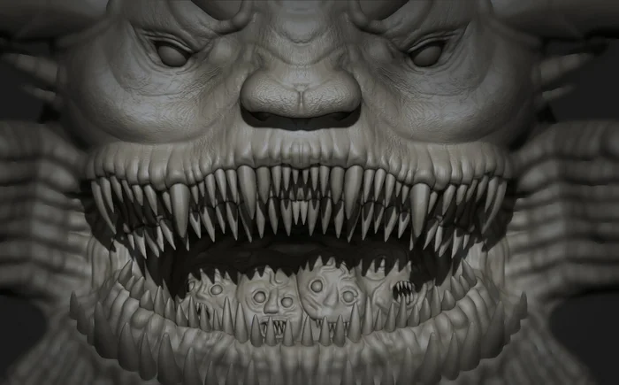 Head of the Beast/Creature/Beast from Disciples II - Disciples 2, Demon, 3D, 3D modeling, Head