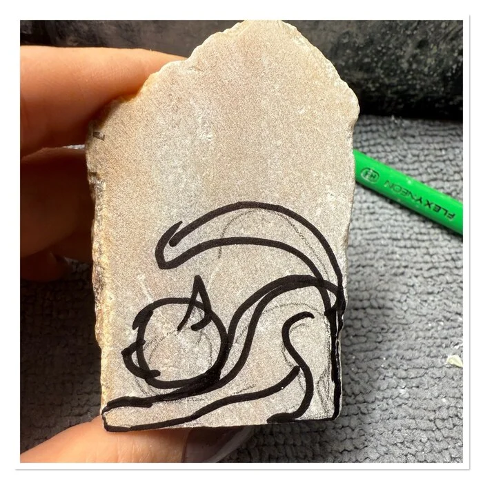 Cat - marble tug - My, Friday tag is mine, Needlework with process, Needlework, With your own hands, Stone carving, Marble, cat, Longpost