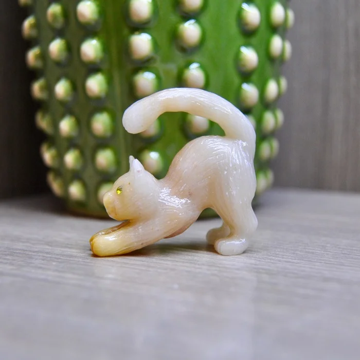 Cat - marble tug - My, Friday tag is mine, Needlework with process, Needlework, With your own hands, Stone carving, Marble, cat, Longpost