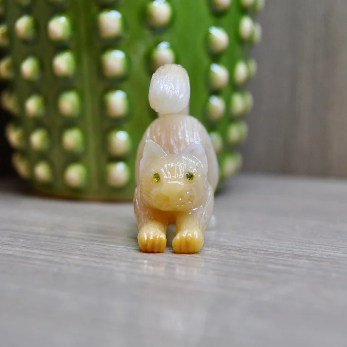 Cat - marble tug - My, Friday tag is mine, Needlework with process, Needlework, With your own hands, Stone carving, Marble, cat, Longpost