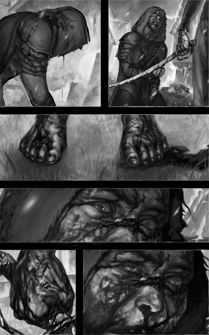 Вторая страница первой главы комикса "ТЁМНАЯ ЭССЕНЦИЯ".